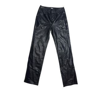 PAIGE Black Faux Leather Skinny Pants Size 26